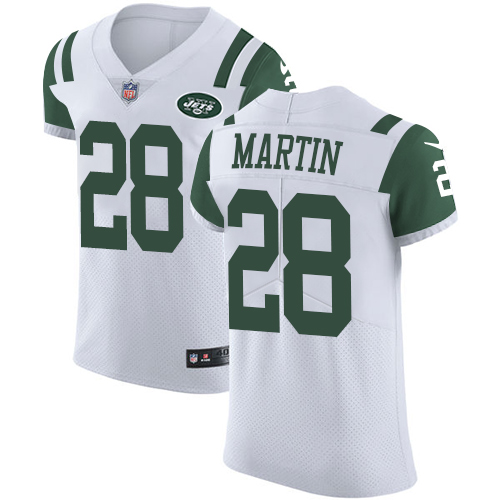 Nike Jets #28 Curtis Martin White Men's Stitched NFL Vapor Untouchable Elite Jersey - Click Image to Close